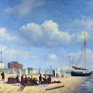 Figures on Scheveningen beach  - Petrus Paulus Schiedges